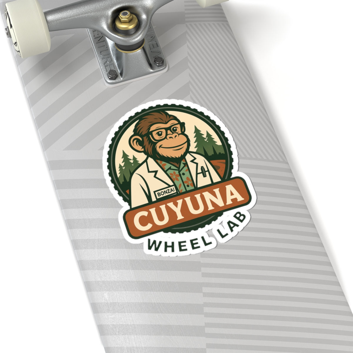 Cuyuna Wheel Lab Monkey Sticker - Fun Laptop Decal, Adventure Sticker, Custom Bumper Sticker, Cool Gift for Mechanics