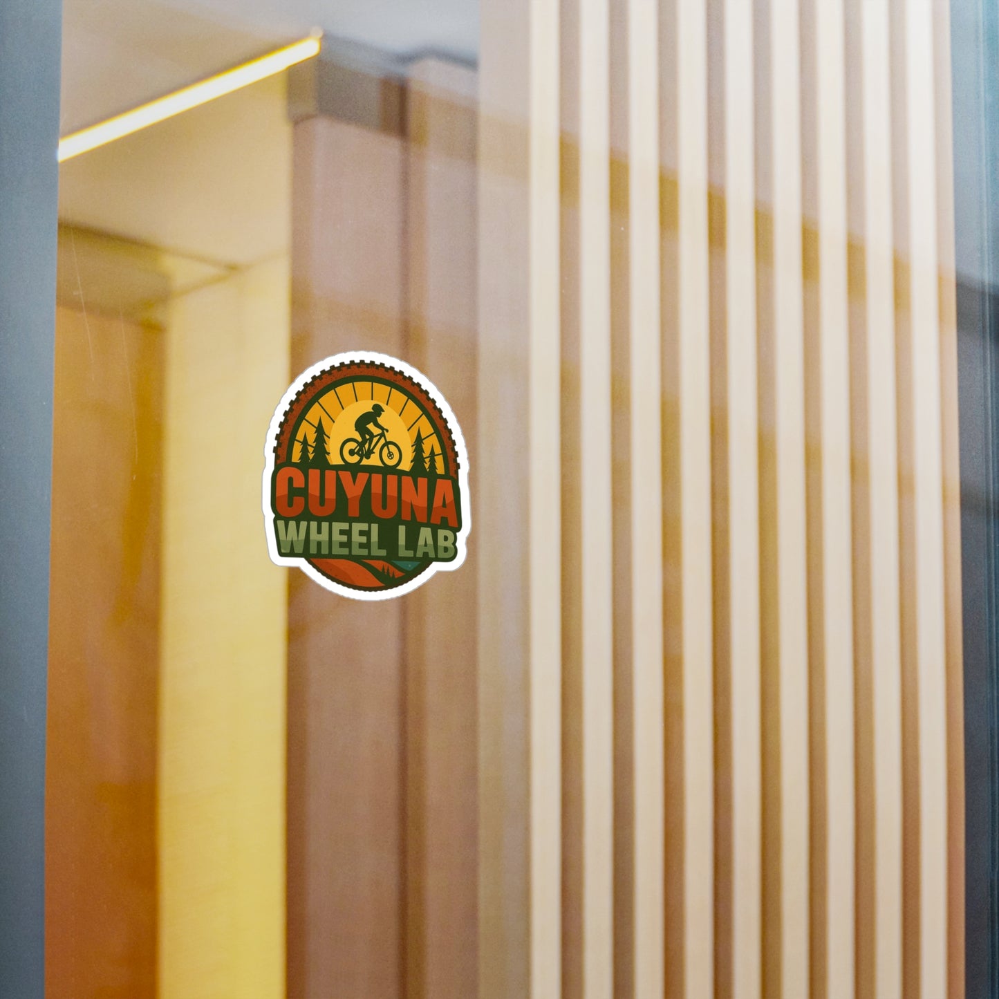 Cuyuna Wheel Lab Kiss-Cut Vinyl Decals - Biking Stickers for Outdoor Enthusiasts, Bike Decor, Laptop Stickers, Custom Wall Art
