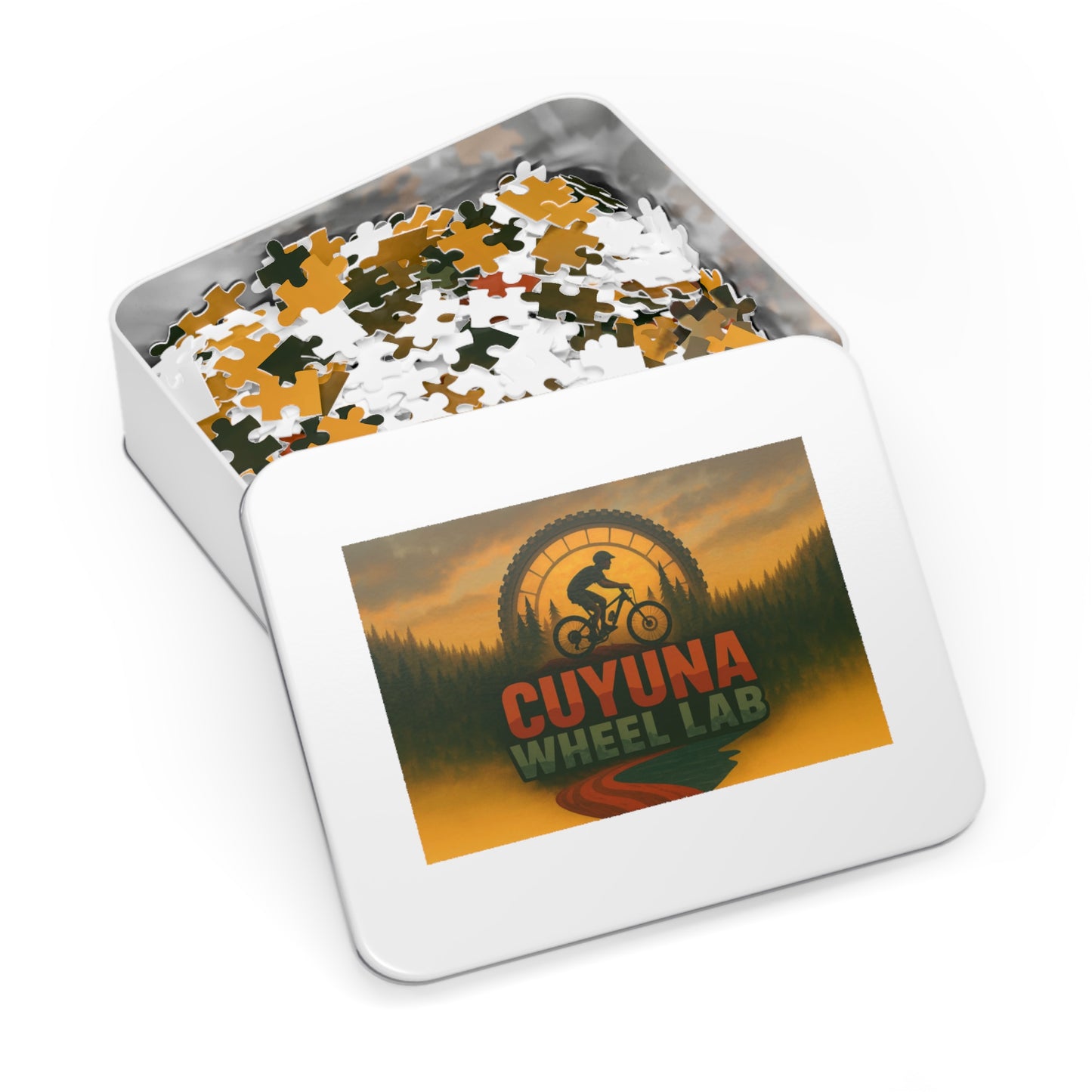 Cuyuna Wheel Lab Jigsaw Puzzle with Tin - Perfect for Family Game Nights, Gifts, Holiday Fun, Outdoor Enthusiasts
