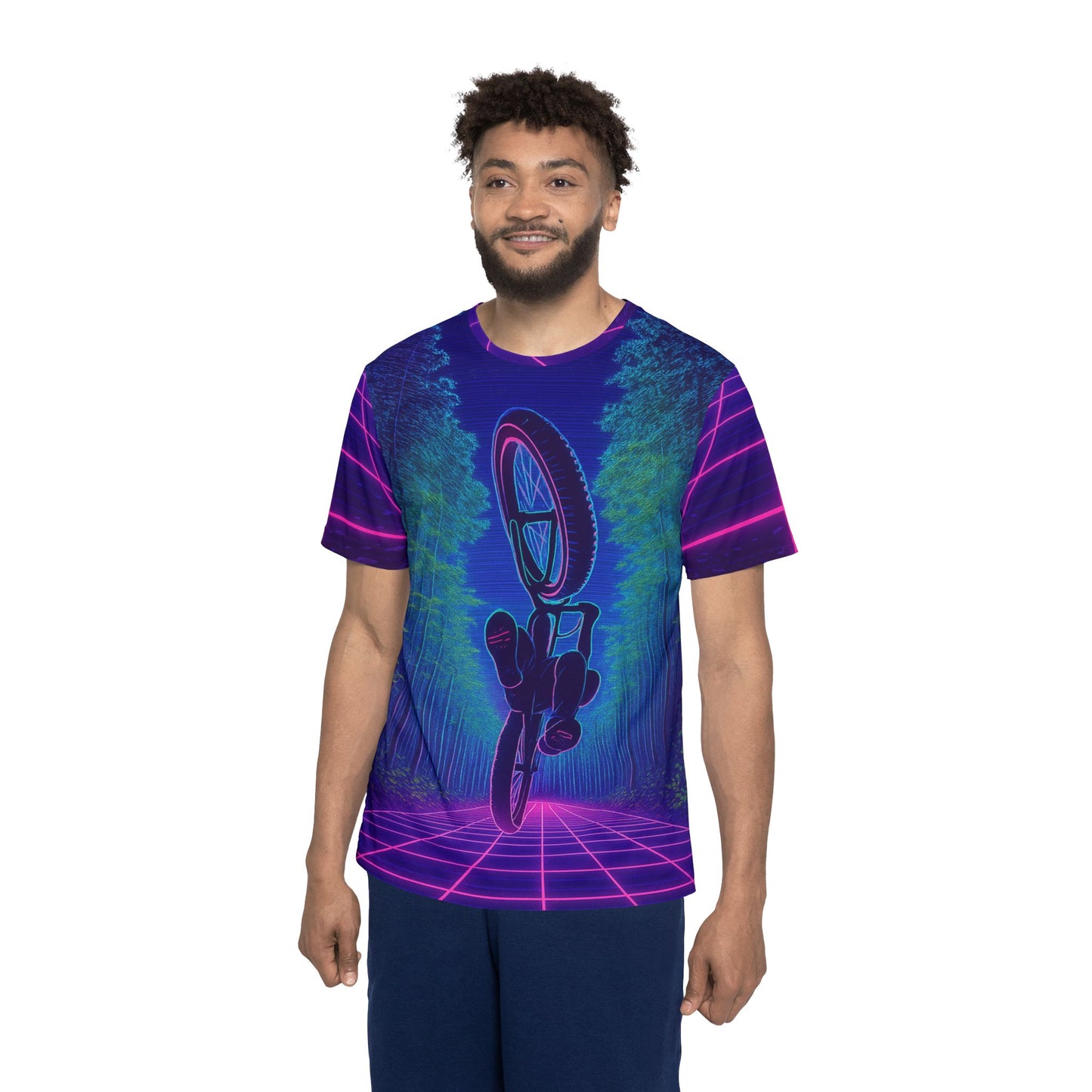 Retro Bicycle Neon Sports Tech T Jersey