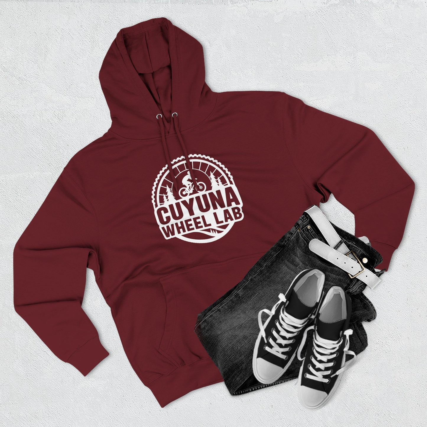 Cuyuna Wheel Lab Fleece Hoodie - Cozy Athletic Wear for Cyclists, Outdoor Adventure Gift, Casual Layering, Fall & Winter Hoodie, [...]
