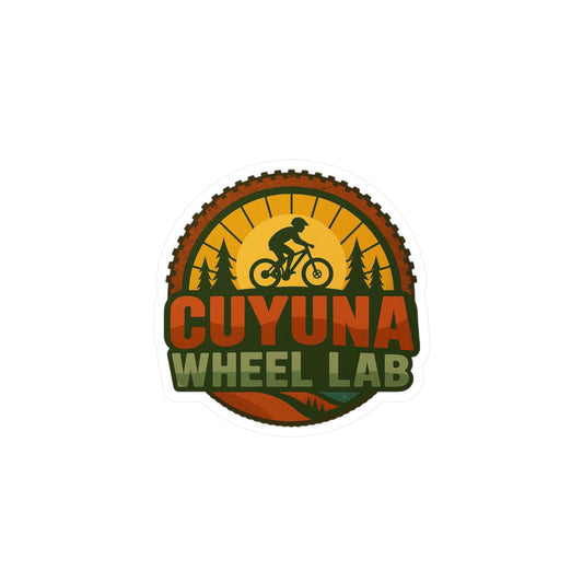 Cuyuna Wheel Lab Kiss-Cut Vinyl Decals - Biking Stickers for Outdoor Enthusiasts, Bike Decor, Laptop Stickers, Custom Wall Art